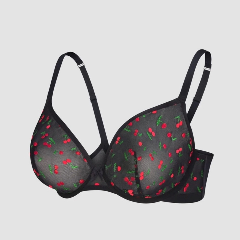New. Savage X Fenty PUFF CHERRIES UNLINED DEMI BRA.